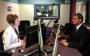 Prime Minister Bill English speaking with Susie Ferguson in RNZ's Wellington studio.