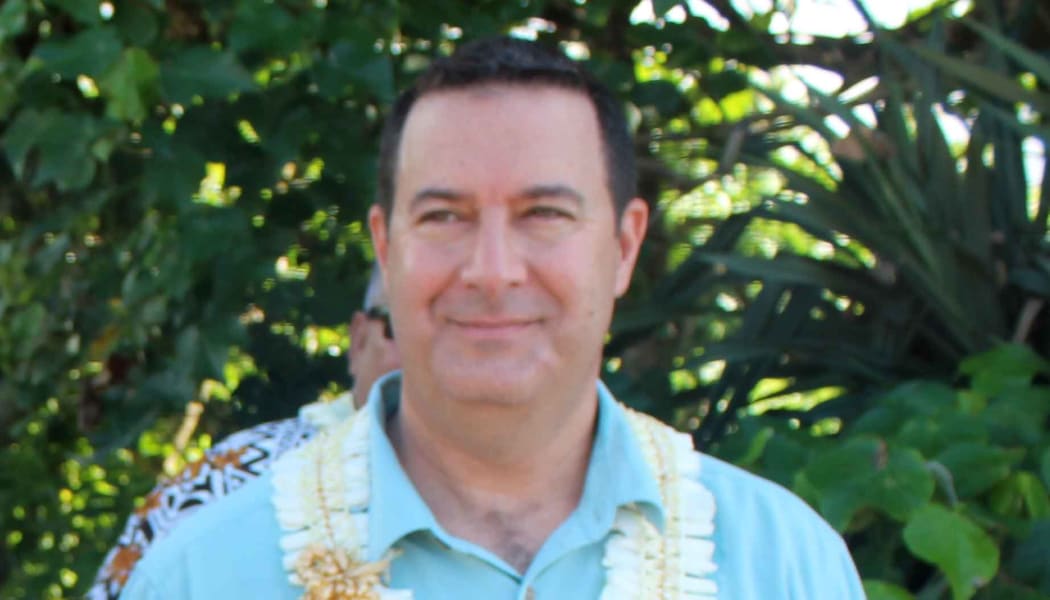 Hawaiki chief executive officer, Remi Galasso, on Apr. 21 at Fogagogo in American Samoa marking the landing of Hawaiki undersea fiber optic cable.