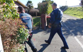 Police in Richmond, Nelson during an Armed Offenders Squad call out.