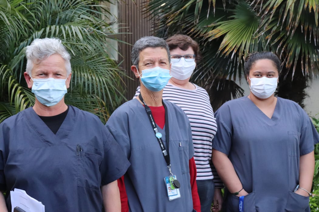 The Queen St Practice vaccination team in Wairoa – director Marion Terry, health improvement specialist, Trixie Terry registered nurse Bobby Kaimoana and doctor Anne Hurly.