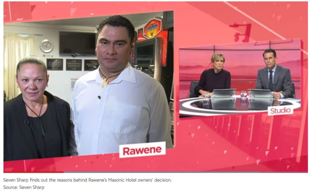 TVNZ's Seven Sharp item on Rawene Masonic Hotel gambling story
