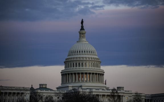 WASHINGTON, DC - MARCH 01: The U.S. Capitol building is seen at sunset ahead of President Joe Biden's first State of the Union address to Congress on March 1, 2022 in Washington, DC.