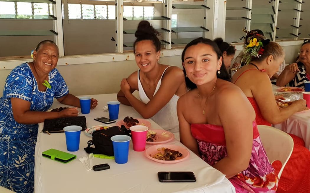 Margharet Matenga in 2019 with Pulse shooter Aliyah Dunn (middle) and Tiana Metuarau (right) - the daughter of Waimarama Taumaunu - Matenga's former Silver Ferns' team-mate.