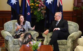 NZ Prime Minister meets with Australian PM Scott Morrison.