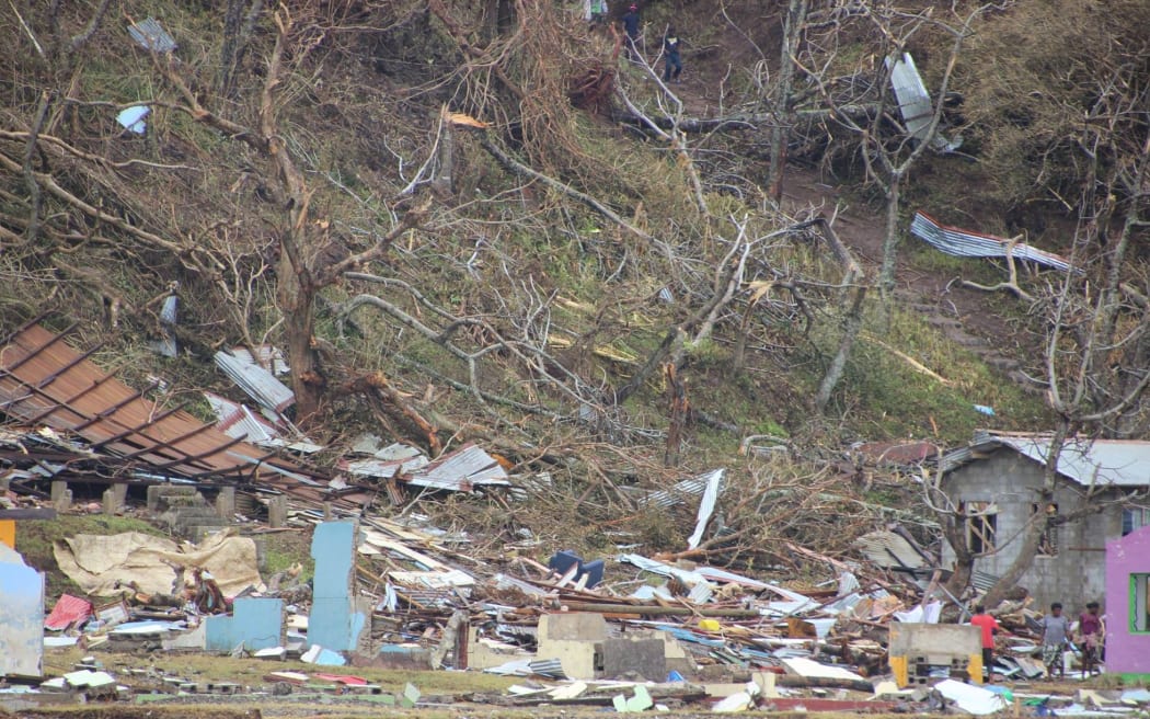Devastation caused by Cyclone Winston on Fiji's Koro island.