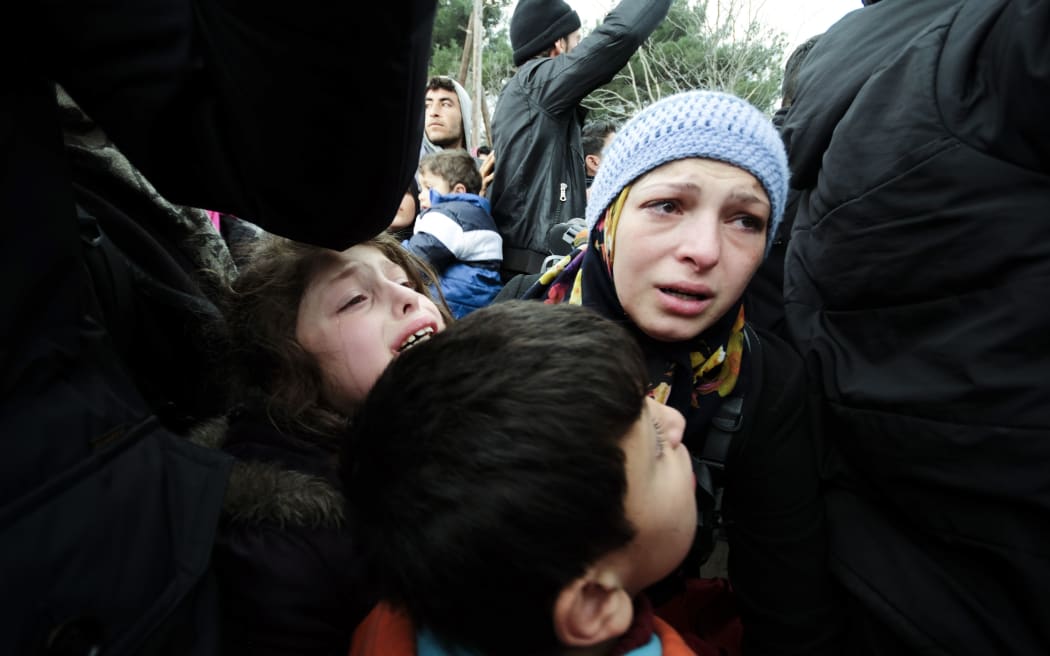 Children at Idomeni in Greece, on the border with Macedonia.