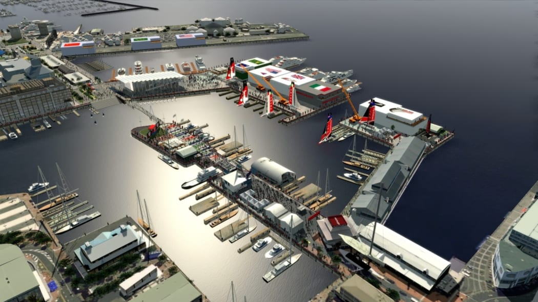 The proposed America's Cup Village around the Wynyard Quarter.