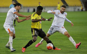 Phoenix player Jeffrey Sarpong in action in the A-League.