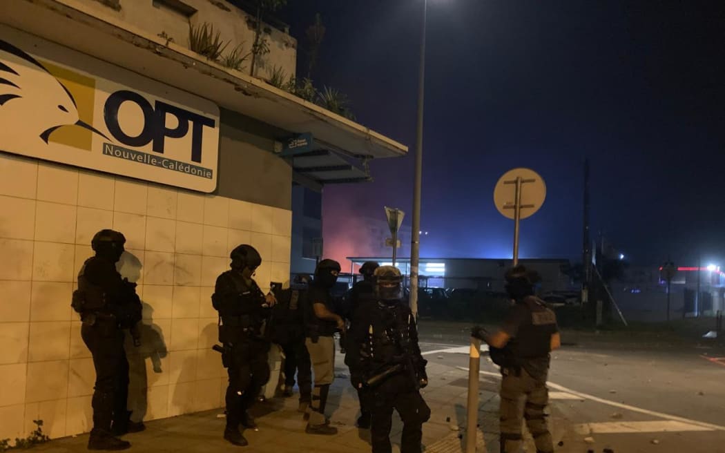 Police in New Caledonia during unrest.