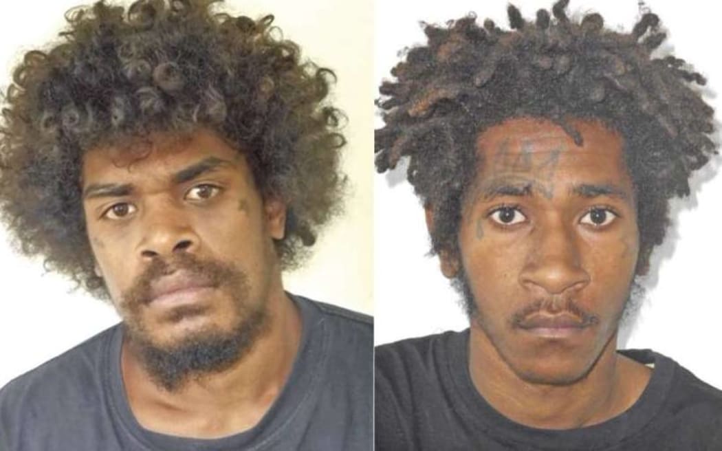 Escaped fugitives Calixte Kaichou and Brandon Taramoin.