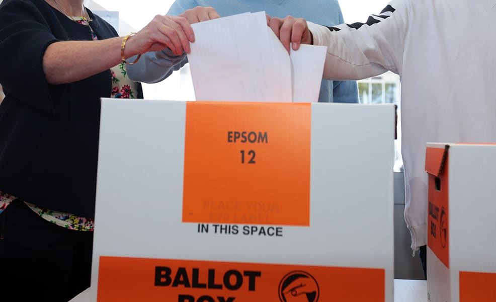 John key with his wife Bronagh and son Max voting in Auckland.