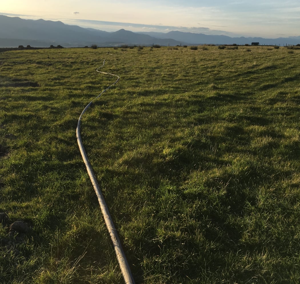 Temporary piping at Lake Ferry was installed after damage to the Wairarapa village's wastewater system in July.