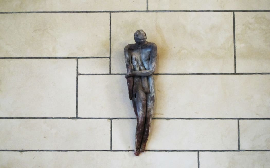 Contemporary sculpture depicting Christ on the cross at St Luke's Church, Remuera, Auckland.