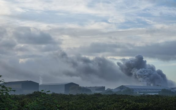 Toxic smoke from a fire at a scrap yard on James Fletcher Drive on 31 May, 2023.