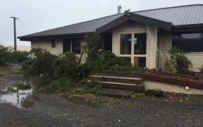 Trees downed by a tornado in National Park Village.