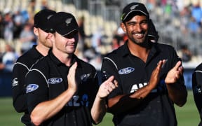 Black Caps duo Colin Munro, left, and Ish Sodhi.