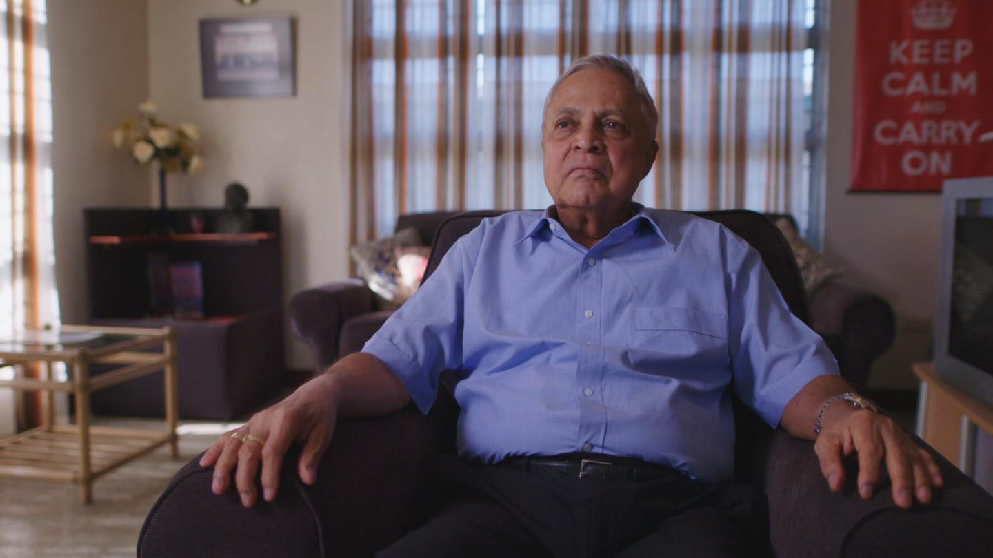 Mahendra Chaudry being interviewed in Suva