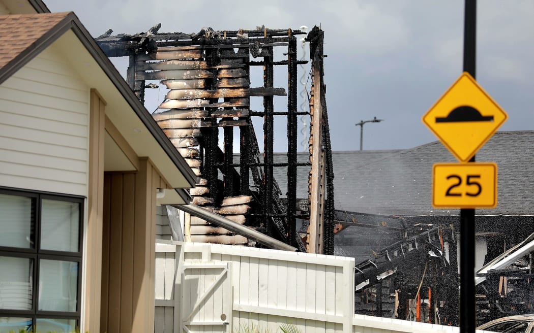 A house has caught fire in Milldale, Auckland