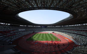 Athletics at National Stadium in Tokyo, Japan.