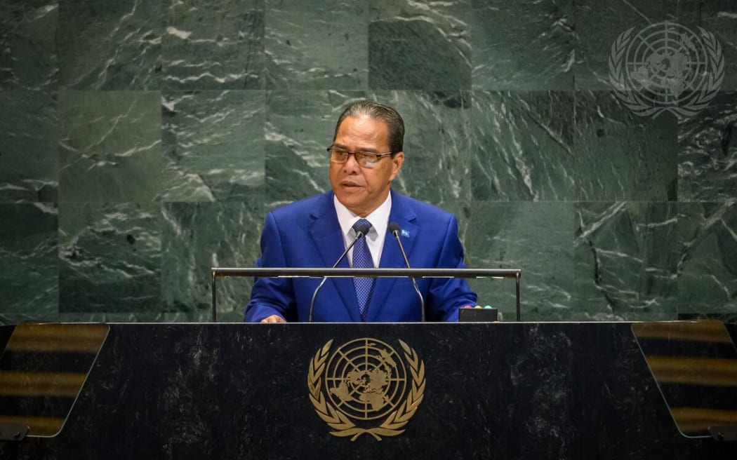 FSM President Wesley Simina at the 80th session of the United Nations General Assembly in New York.