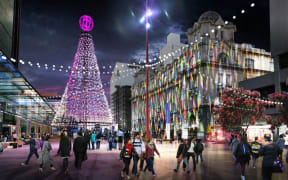 Artist's impression of new public area outside Britomart terminus.