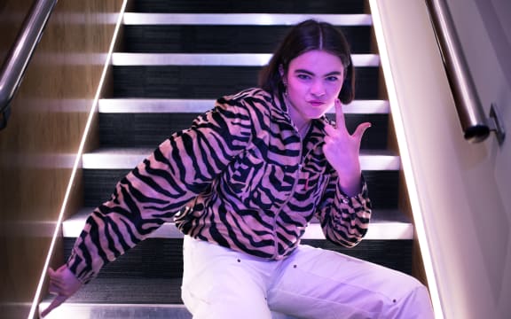 Musician Bene (also known as Stellar Bennett from Auckland) at the RNZ Auckland offices