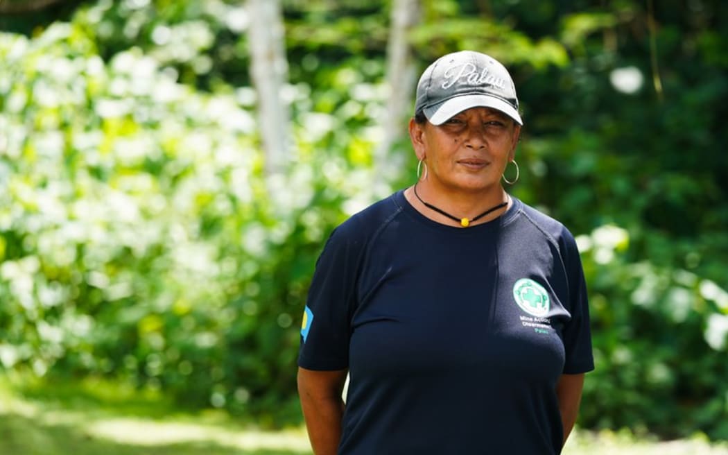 Palauan Sharla Paules is part of NPA’s survey and clearance team in Peleliu, pictured on Nov. 26, 2024.