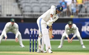 Yashasvi Jaiswal of India during the first test against Australia in Perth.