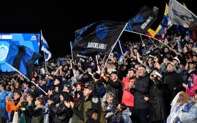 Auckland FC fans at Mount Smart Stadium.