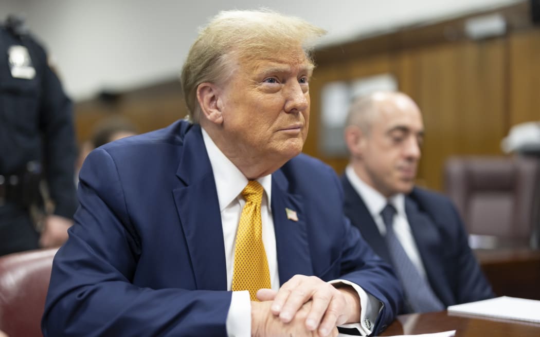 Former President Donald Trump appears at Manhattan criminal court before his trial in New York, Tuesday, May 14, 2024.
