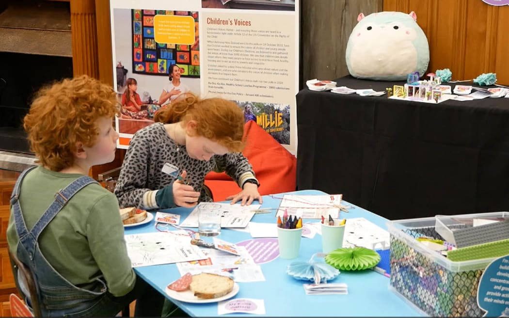 Children at the safe havens and child rights education exhibition.