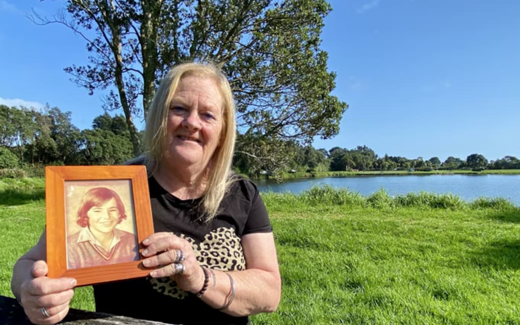 Maxine Capes holds a photo of her beloved brother, Neville, who was 17 when he was killed by drunk and speeding driver, Peter Napier, also known as Nepia, in 1982 at Waiuku.