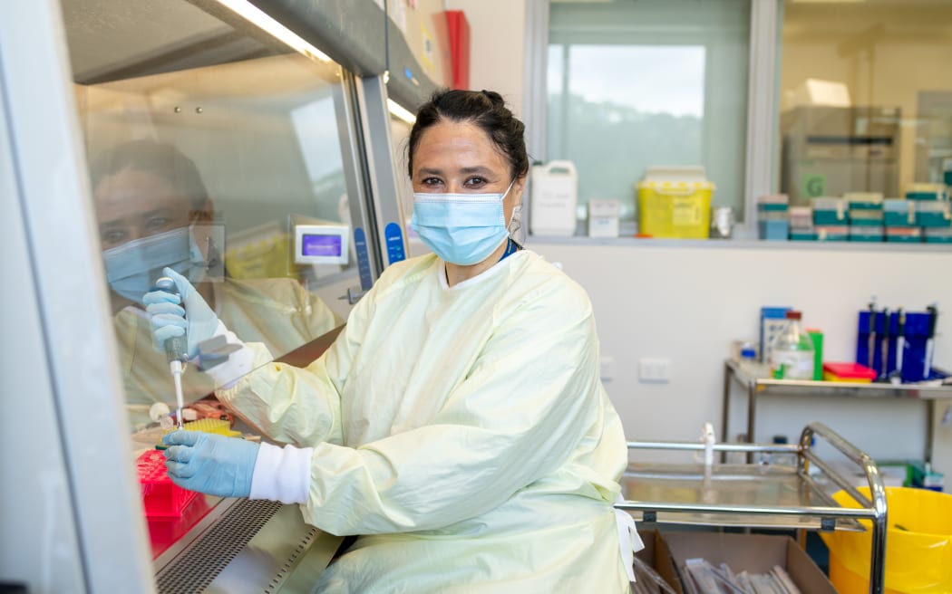 Dr Dianne Sika-Paotonu in the lab