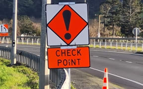 Police checkpoint on SH1 near Meremere.