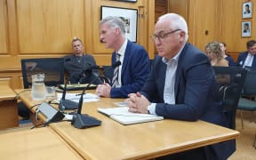 KiwiRail's Peter Reidy, left, and David Gordon