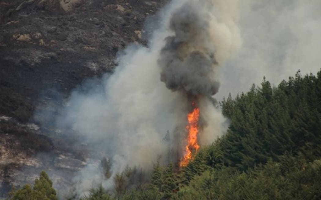 Flames could still be clearly seen this morning.