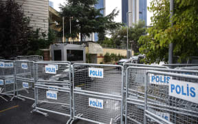 Police barricades are seen set at Saudi consulate as the waiting continues on the disappearance of Prominent Saudi journalist Jamal Khashoggi in the Consulate General of Saudi Arabia in Istanbul, Turkey.