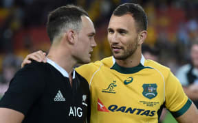 The All Blacks Israel Dagg and the Wallabies Quade Cooper.