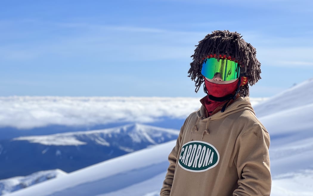 Claude Zhang at Turoa ski field in the North Island. He teaches skiing at Auckland's Snowplanet.