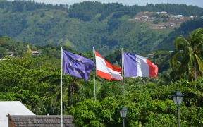 Flags at territorial assembly in French Polynesia