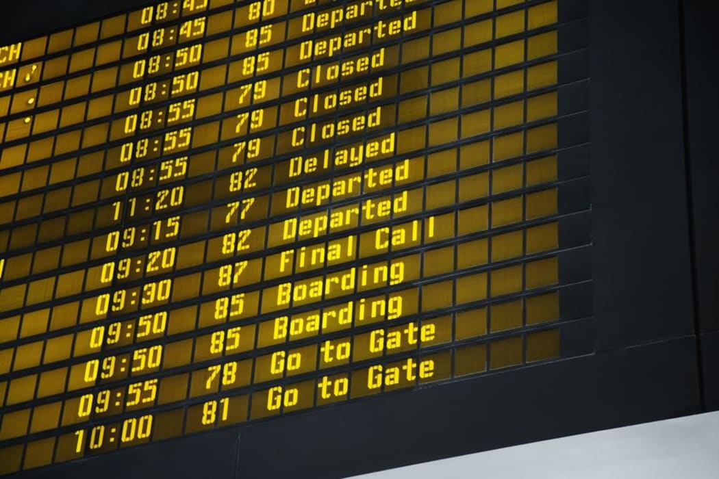 Departure board, airport
