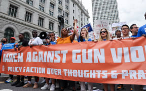 Protesters marched through New York City to Manhattan during the 'March For Our Lives' protest against gun violence.
