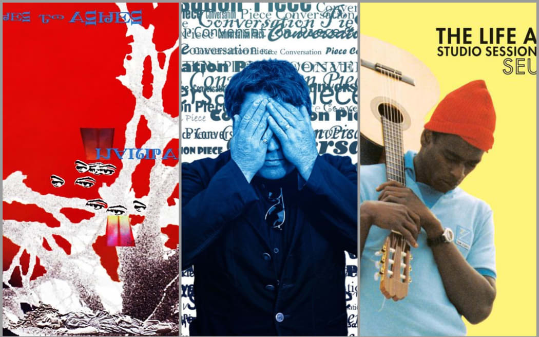 Images of song singles: Warpaint, Ashes to Ashes; The Chills, 'Conversation Piece'; Seu George, 'Life on Mars'.