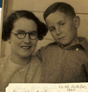 Chris Cameron with his mother