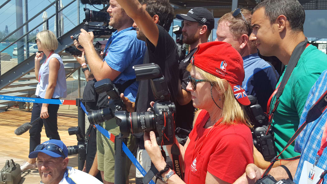 Journalists at the Americas Cup in Bermuda often found themselves on the other side of the rope, while the sponsors
people got much better access.