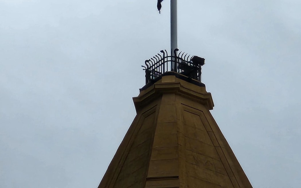 A man has been at the top of Auckland's historic Ferry Building.
