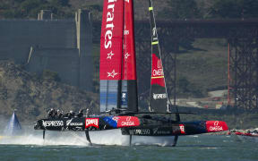 Team New Zealand competing in San Francisco