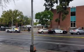 The Fresno County Sherriff shut down an area between Fresno Street and Tulare Street in Fresno, California.