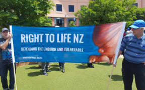 Abortion protesters in Wellington.