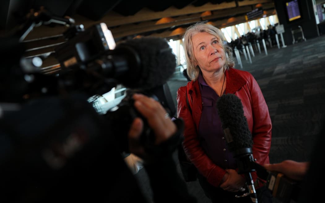 Labour's Ingrid Leary arrives at Wellington Airport on 16 October 2023 following the election at the weekend.